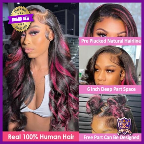 26 Inch 13x6 Lace Front Wig Human Hair Pre Plucked 210% Density HD Lace main image 6